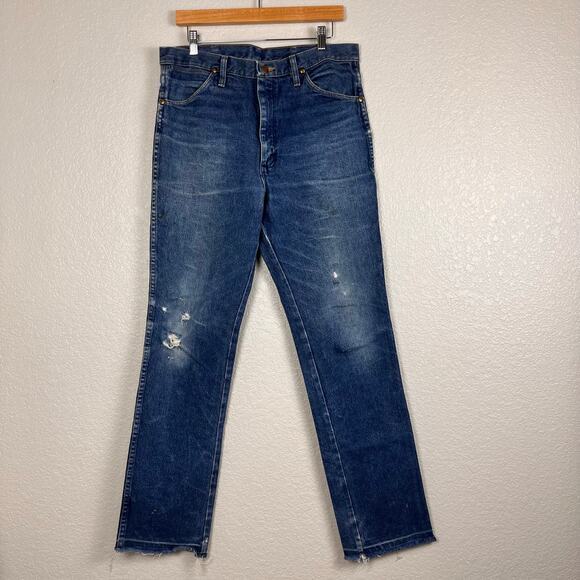 Vtg Wrangler Mens Jeans Size 34 x 34 Blue Denim 936PWD Western Workwear Country - Picture 2 of 9